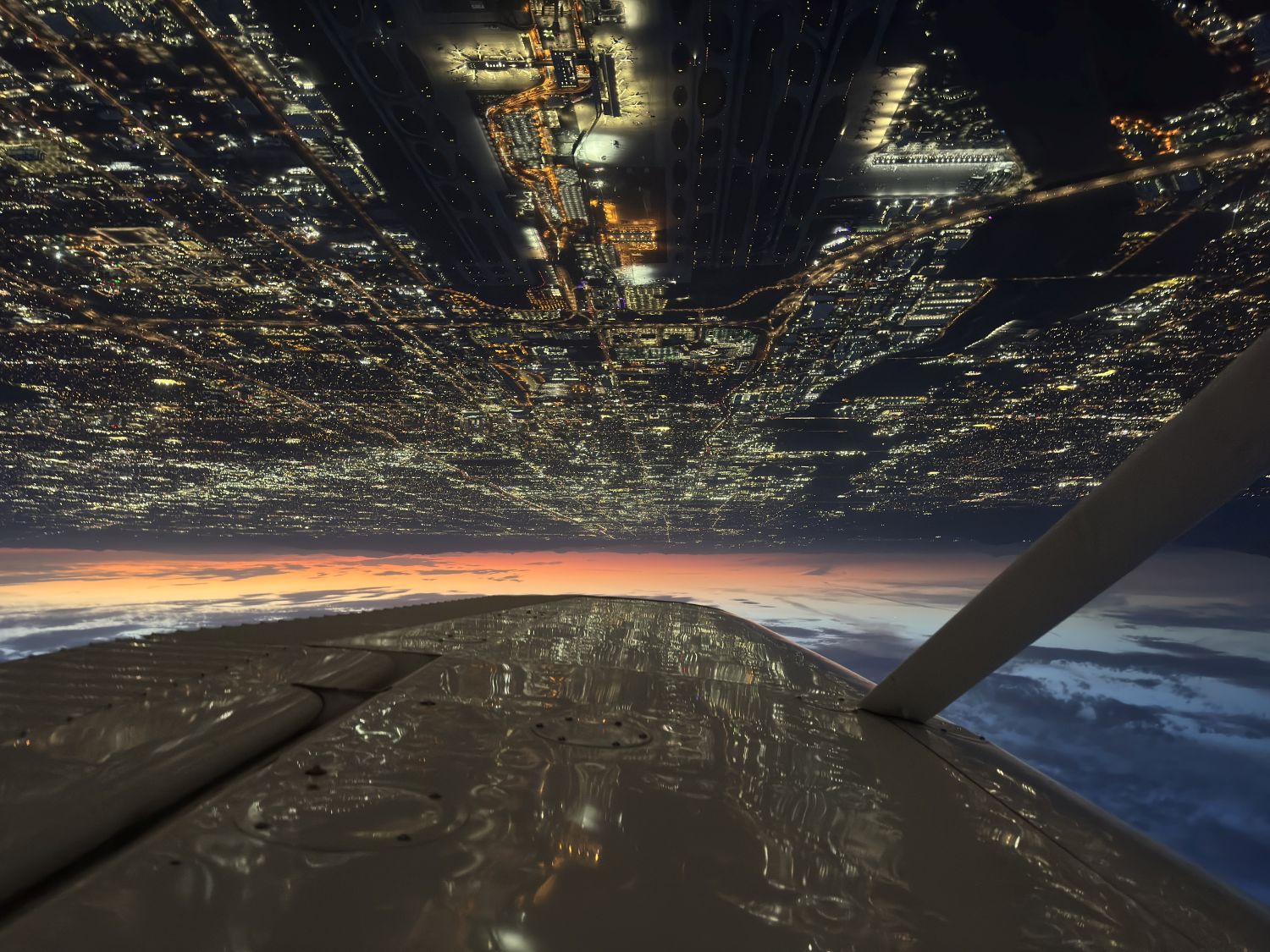 Airplane cockpit view